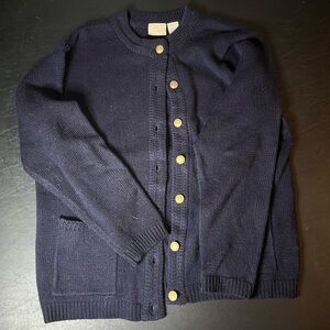 Navy Blue Cardigan with Button Details